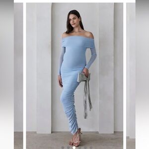 Bumpsuit Off The Shoulder Soft Mesh Dress